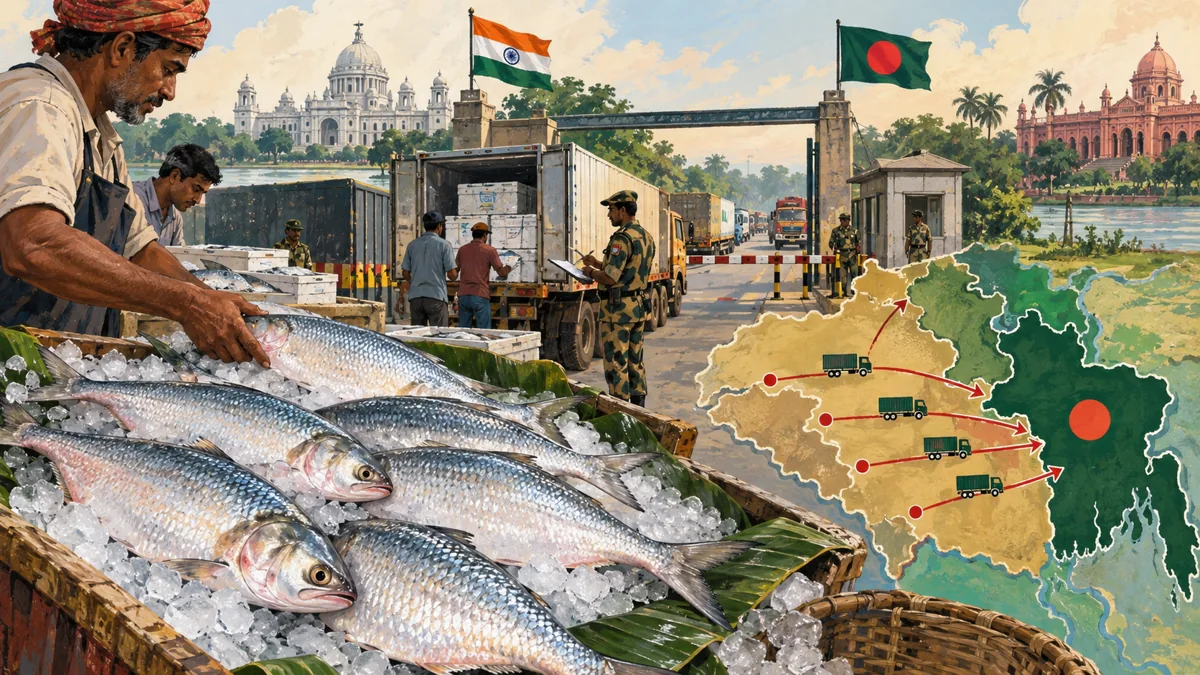 ইলিশ মাছ ও বাংলাদেশ–ভারত বাণিজ্যের চিত্রণ