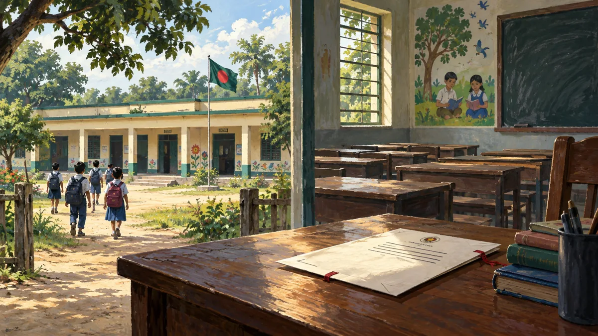 প্রাথমিক বিদ্যালয় ও শিক্ষক নিয়োগপত্রের চিত্রণ
