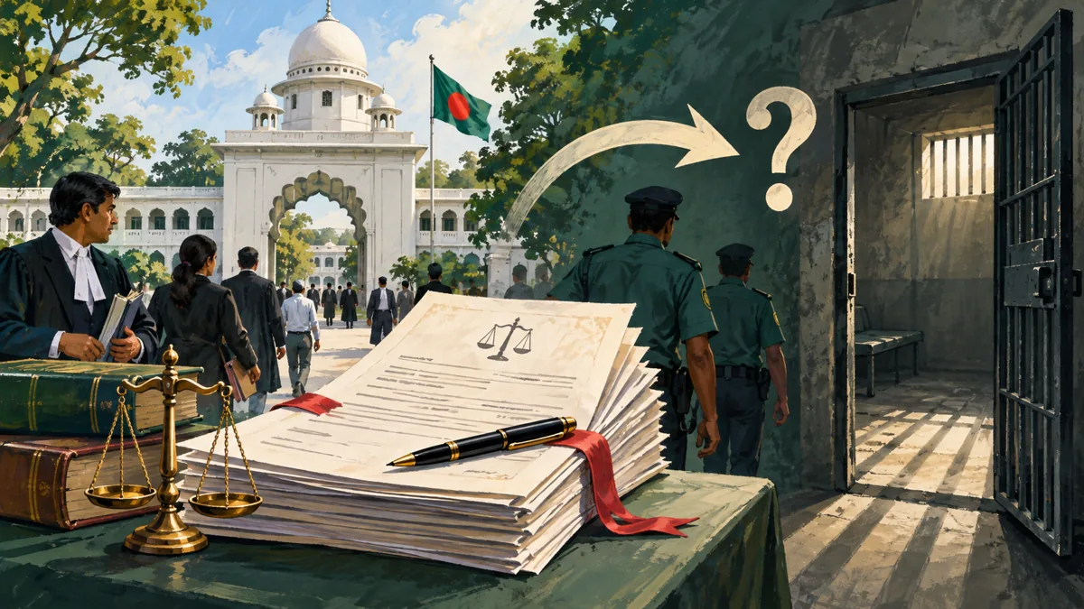 আদালত, জামিনের নথি ও কারাফটকের চিত্রণ